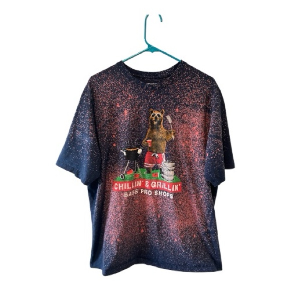 Bass Pro Shops Chillin & Grillin Bleach Splatter T Shirt XL